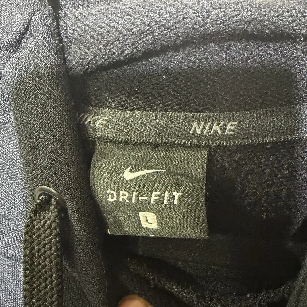 Nike Dri-Fit Hoodie Sweatshirt Black‎ Pullover Athletic Training Men’s L